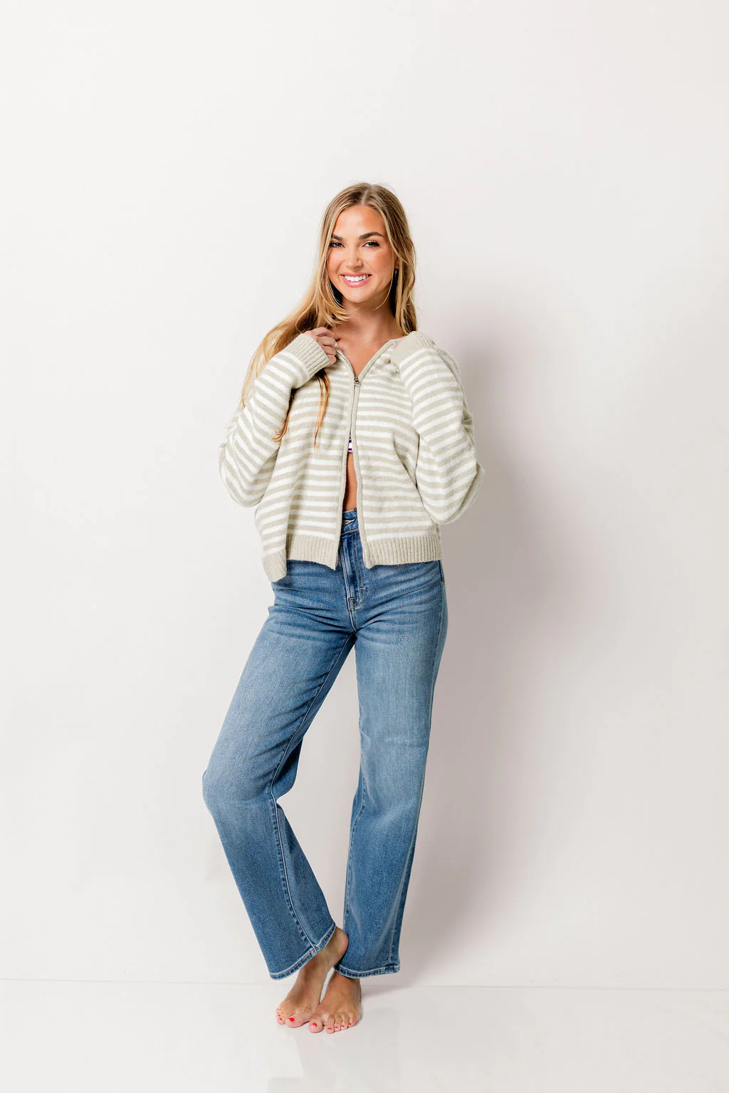 Tracey High Rise Straight Jean with 30” Inseam in Medium Dark - Image 7