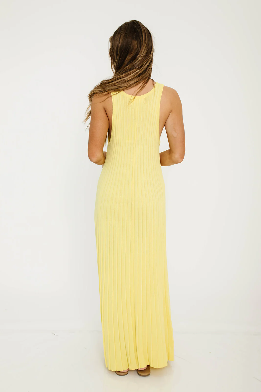 Alba Ribbed Maxi Sweater Dress in Banana - Image 10