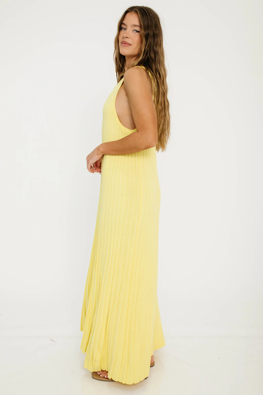 Alba Ribbed Maxi Sweater Dress in Banana - Image 6