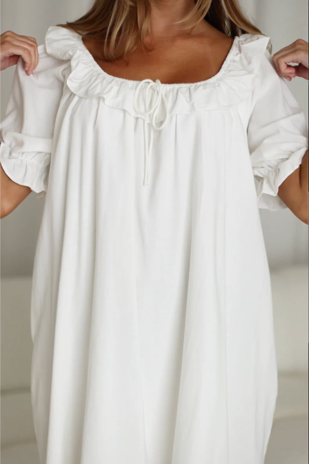 Betty Mini Dress in Off-White - Image 14