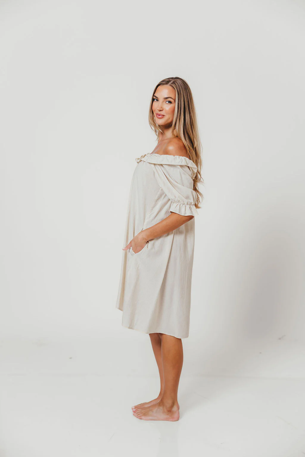 Betty Mini Dress in Linen Blend - Image 6