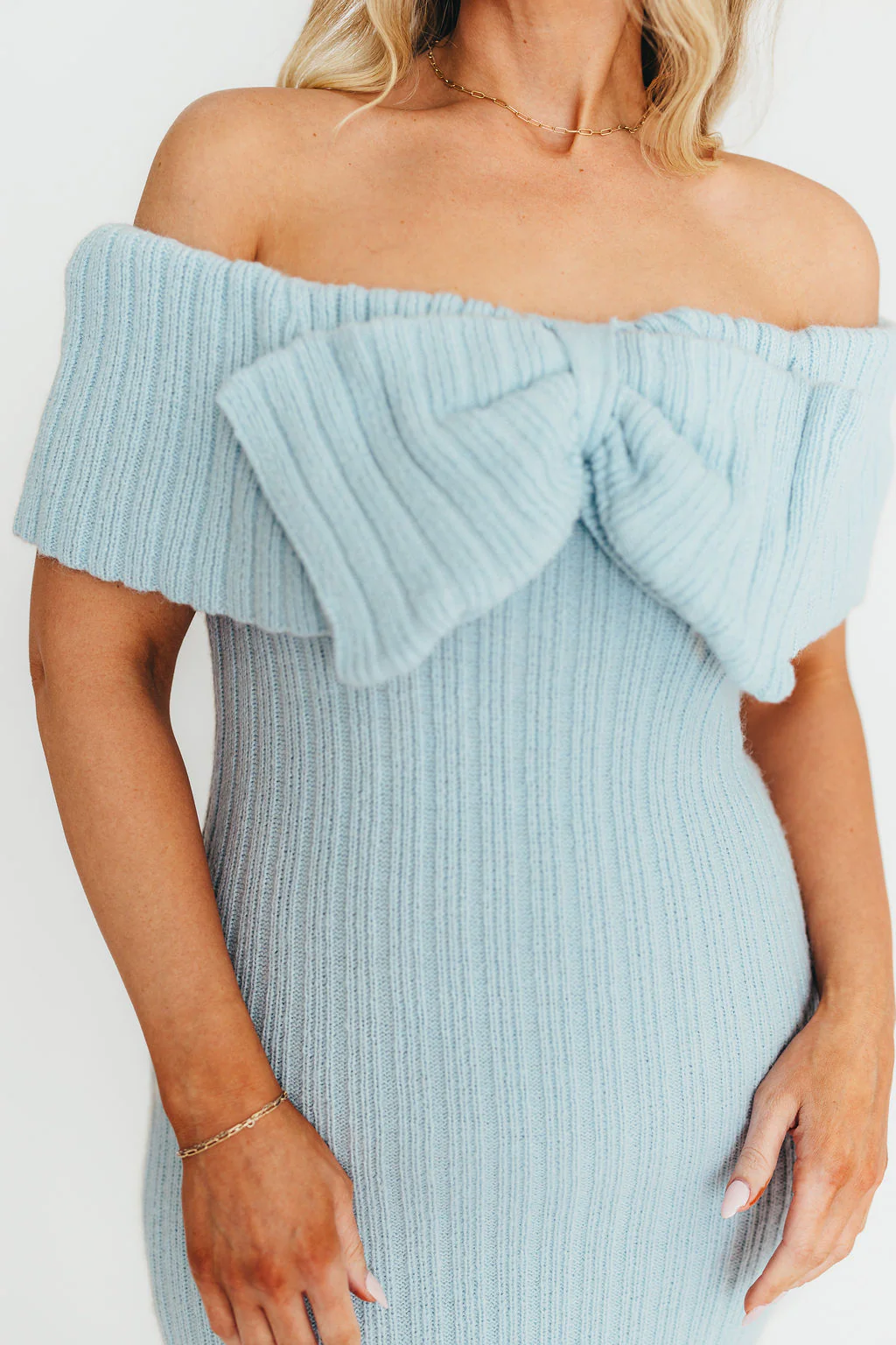 Aston Bow Front Maxi Sweater Dress in Ice Metal – Bump Friendly & Inclusive Sizing (XS-3XL) - Image 21