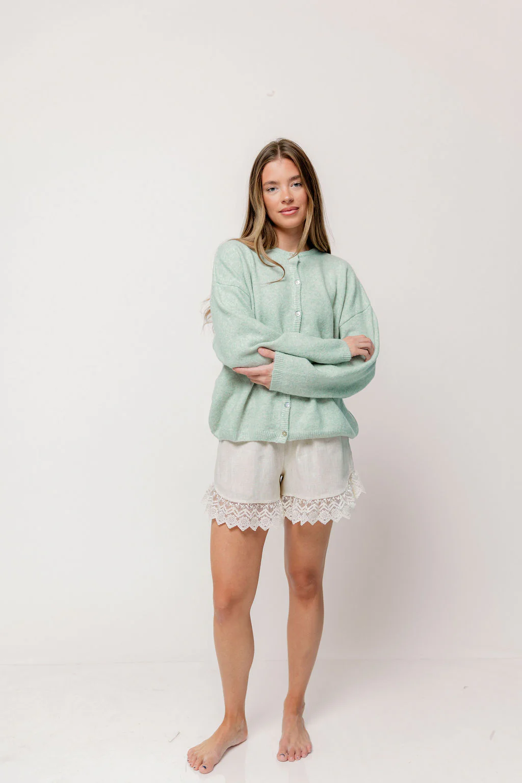 Aurora Cardigan Top in Mint - Image 4
