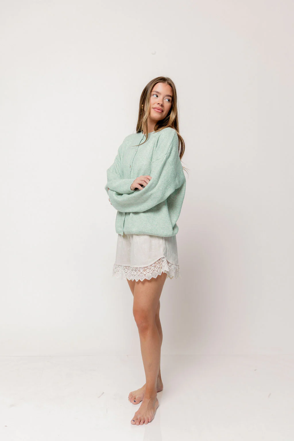Aurora Cardigan Top in Mint - Image 5