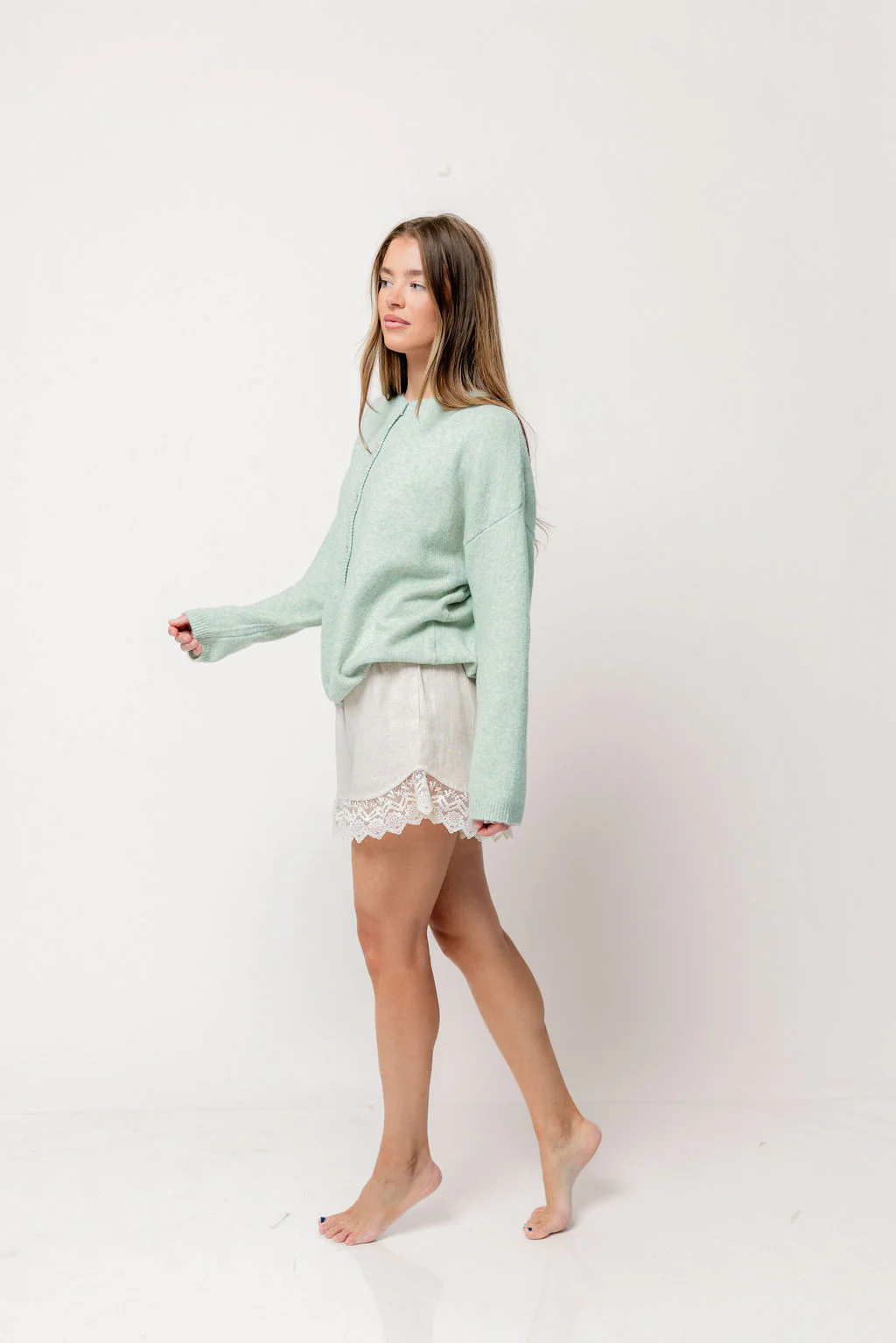 Aurora Cardigan Top in Mint - Image 6