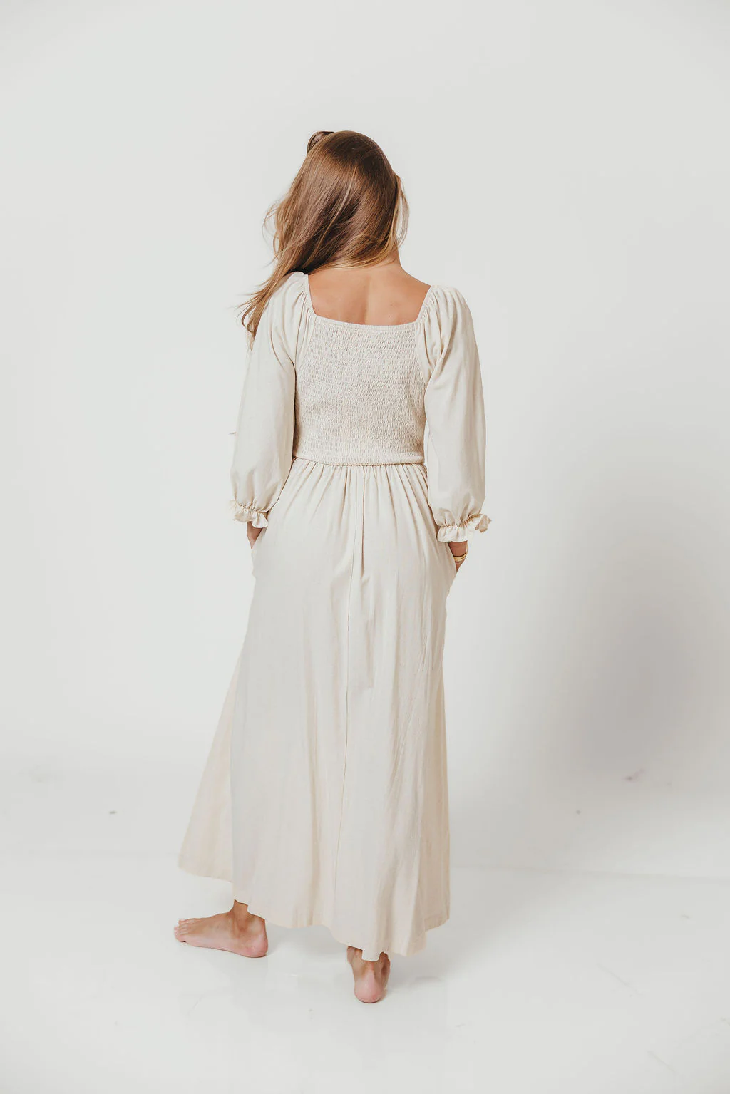 Cecilia Maxi Dress in Linen Blend - Bump Friendly - Image 7