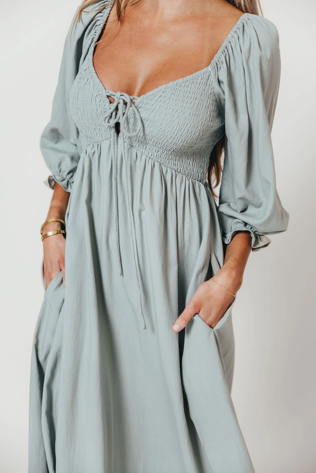 Cecilia Maxi Dress in Sage - Bump Friendly - Image 5