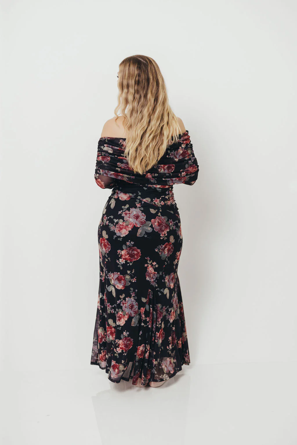 Azaleia Maxi Dress in Black Floral - Size up for Bump - Image 13