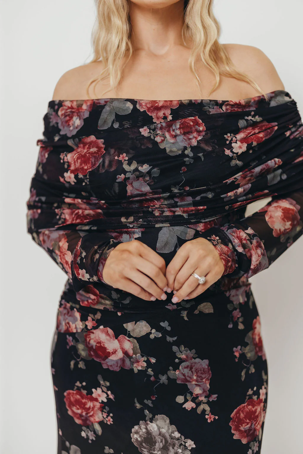 Azaleia Maxi Dress in Black Floral - Size up for Bump - Image 14