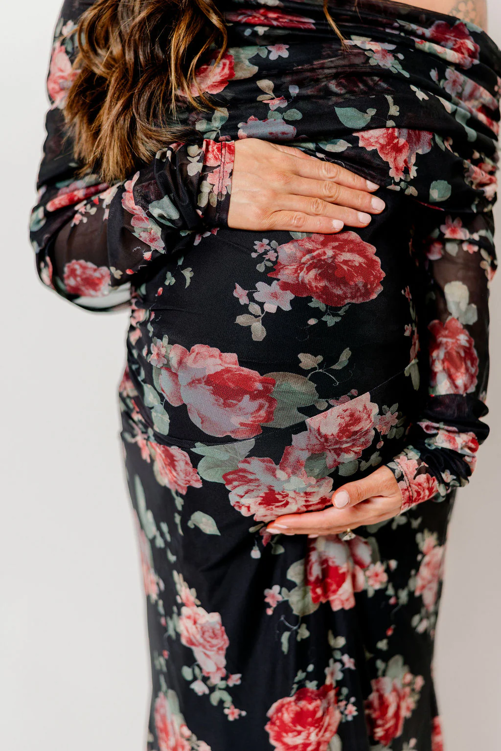 Azaleia Maxi Dress in Black Floral - Size up for Bump - Image 19