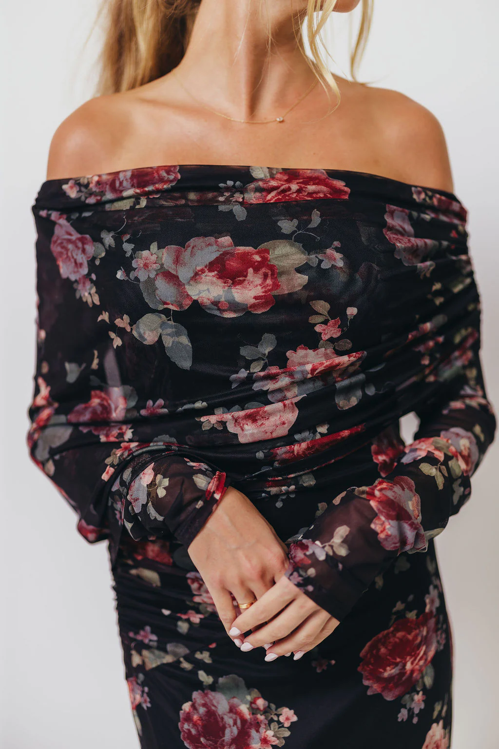 Azaleia Maxi Dress in Black Floral - Size up for Bump - Image 5