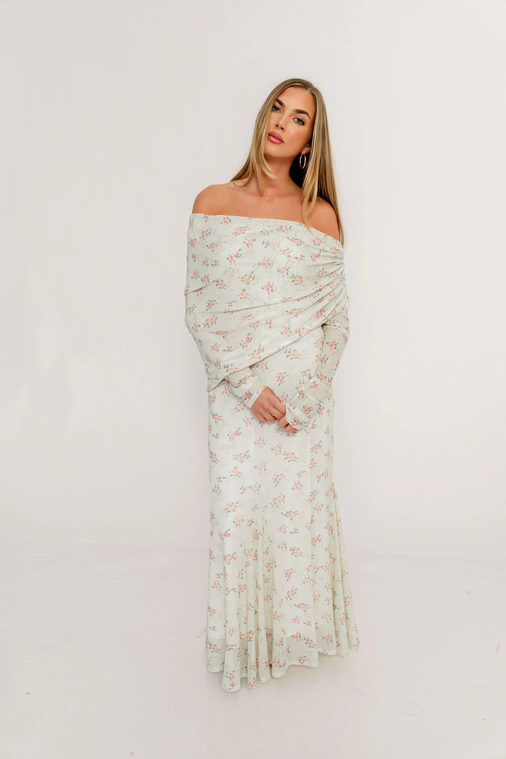Azaleia Maxi Dress in Blush Floral - Bump Friendly - Size Up for Maternity - Image 6