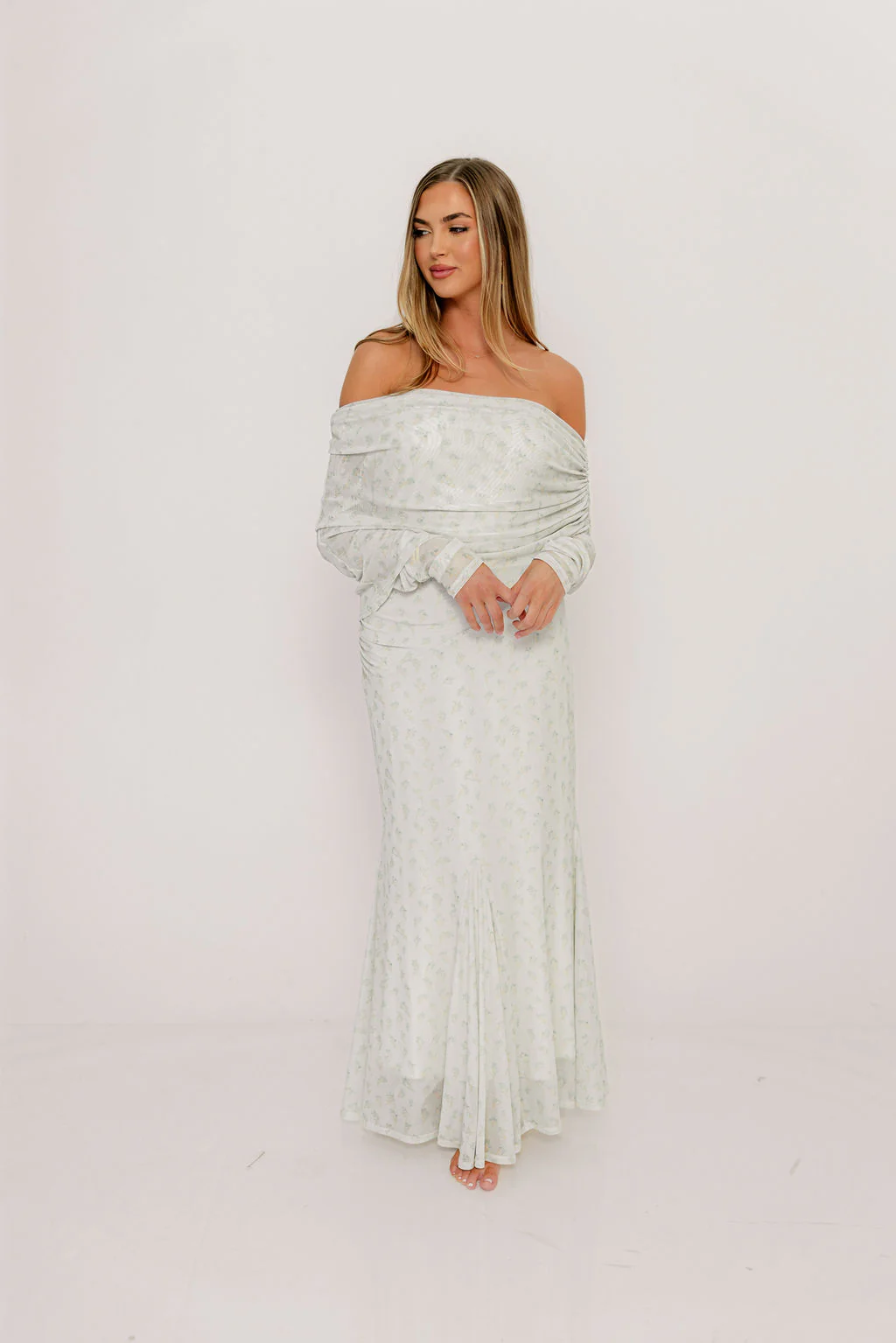 Azaleia Maxi Dress in Muted Sage - Size up for Bump - Image 2