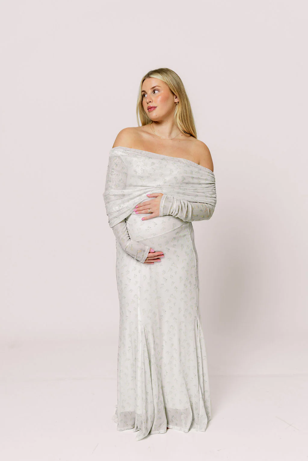 Azaleia Maxi Dress in Muted Sage - Size up for Bump - Image 9