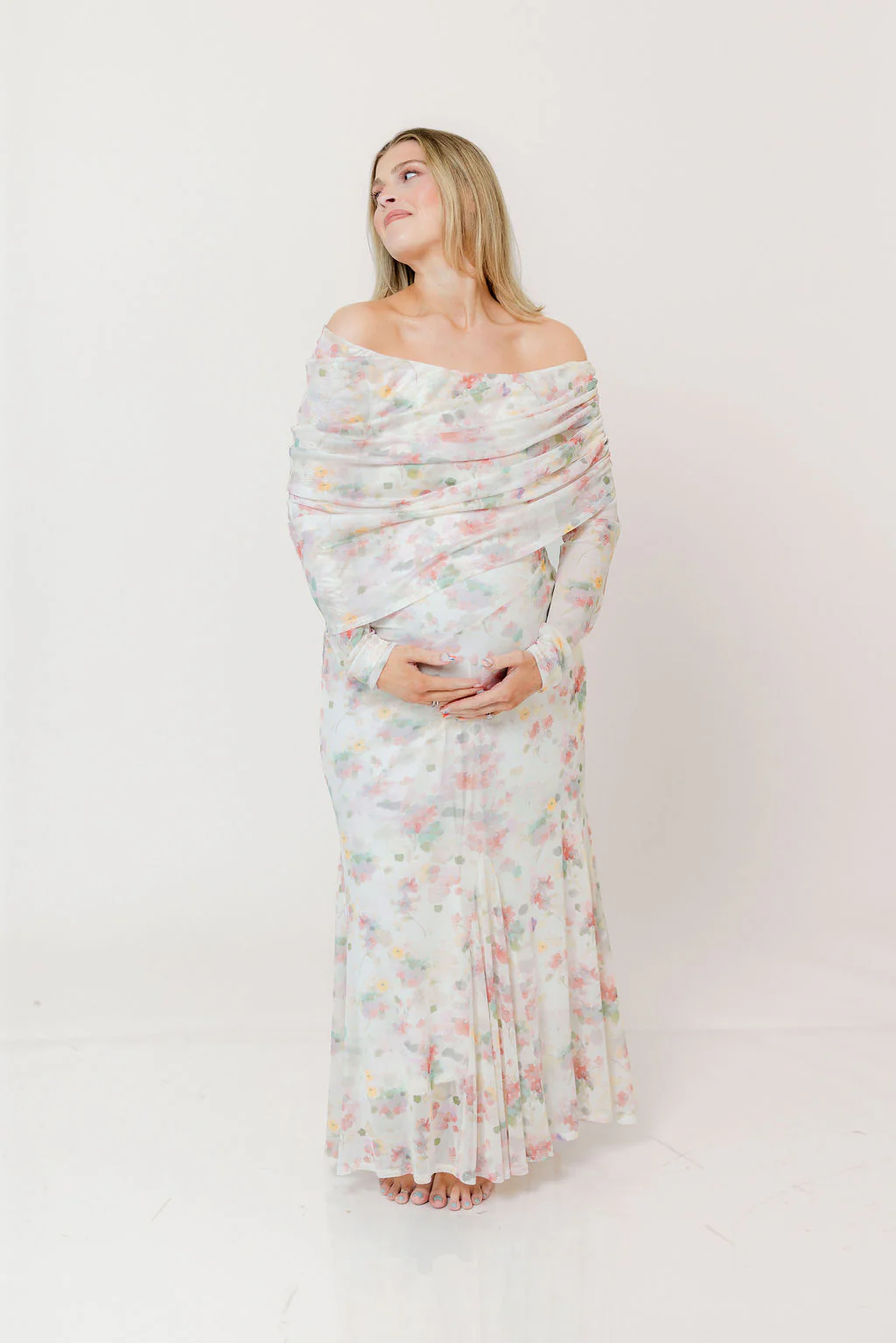Azaleia Maxi Dress in Pastel Mix Floral - Size up for Bump - Image 10