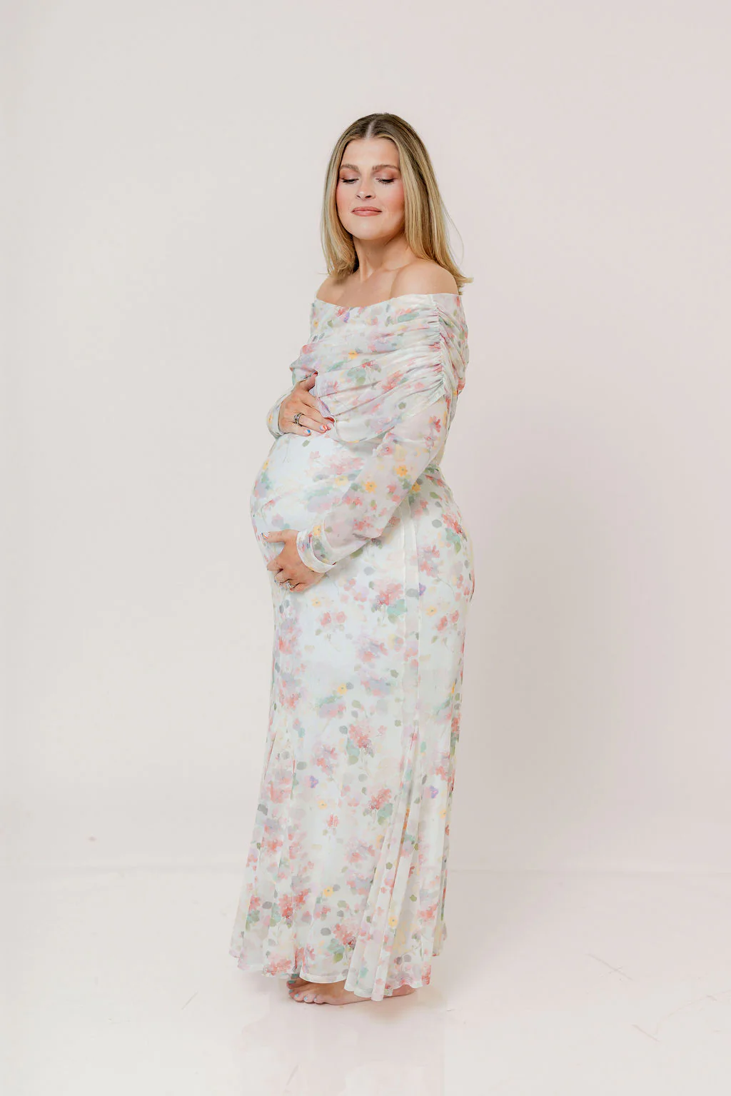 Azaleia Maxi Dress in Pastel Mix Floral - Size up for Bump - Image 11