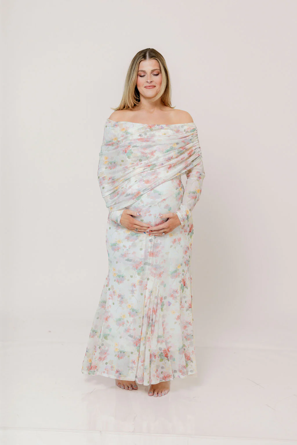 Azaleia Maxi Dress in Pastel Mix Floral - Size up for Bump - Image 13