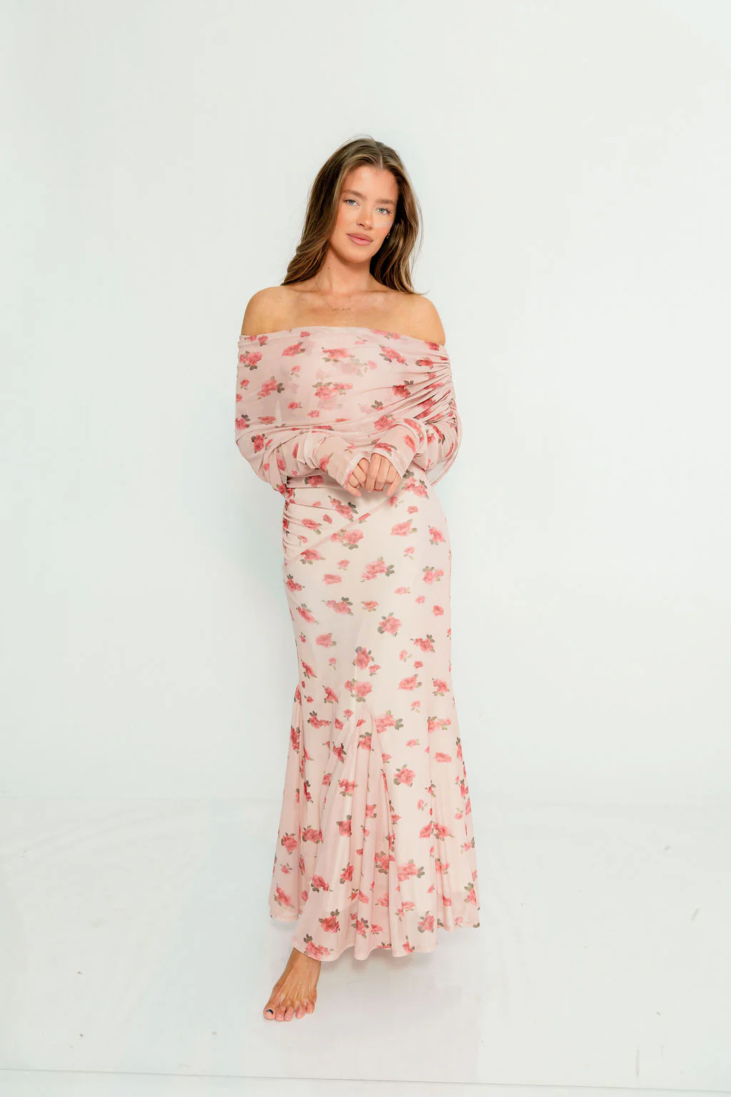 Azaleia Maxi Dress in Pink - Bump Friendly (size up for maternity)