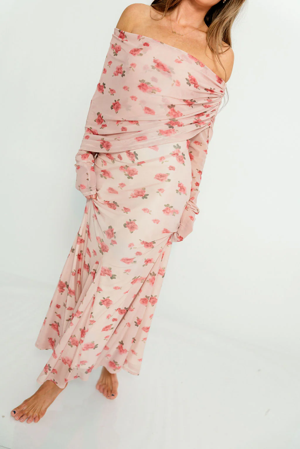 Azaleia Maxi Dress in Pink - Bump Friendly (size up for maternity) - Image 11