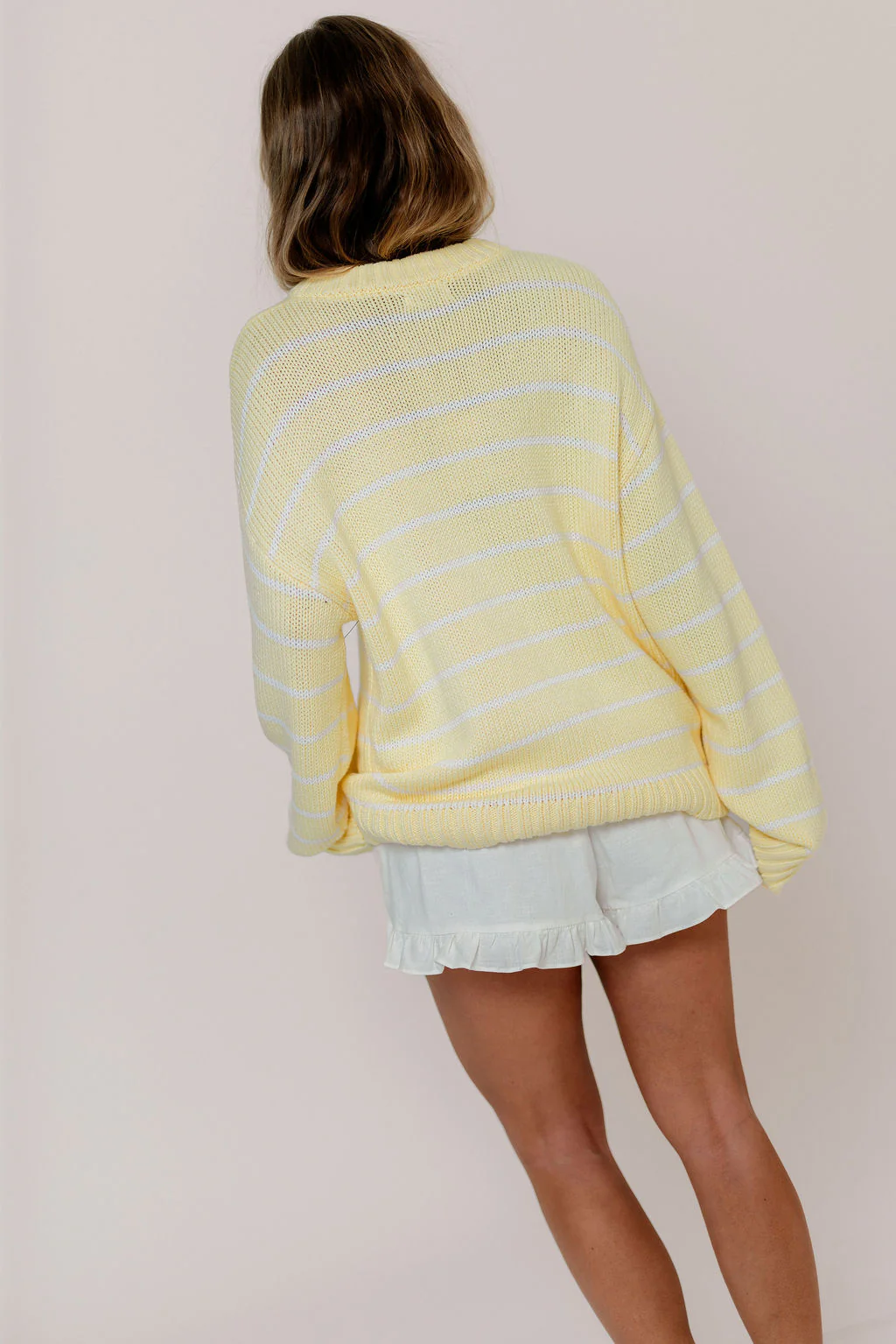 Bayside Sweater in Banana Stripe - Image 6