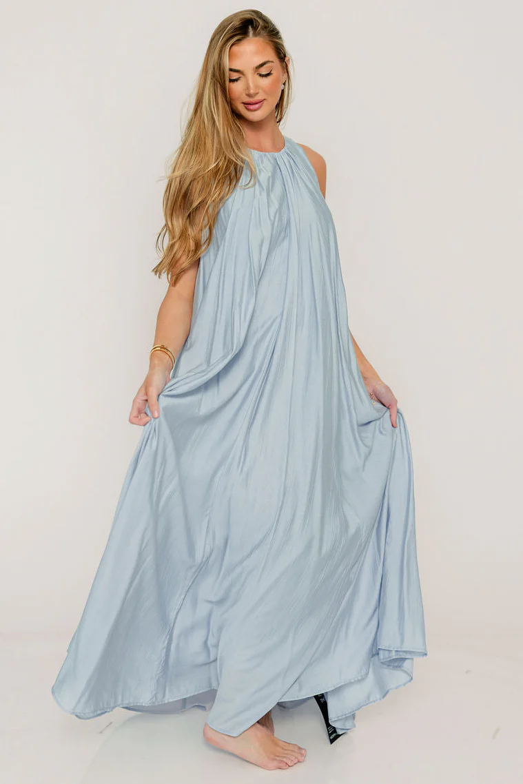 Becca Maxi Dress in Baby Blue - Bump Friendly