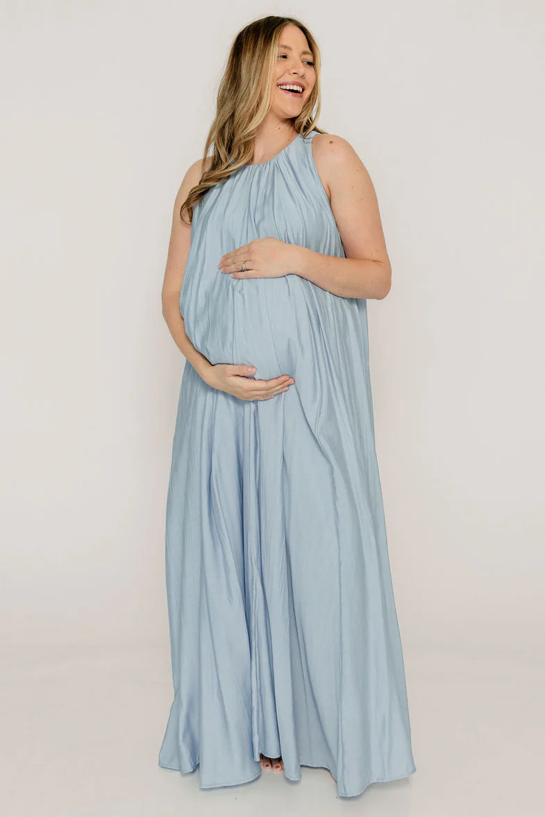 Becca Maxi Dress in Baby Blue - Bump Friendly - Image 10
