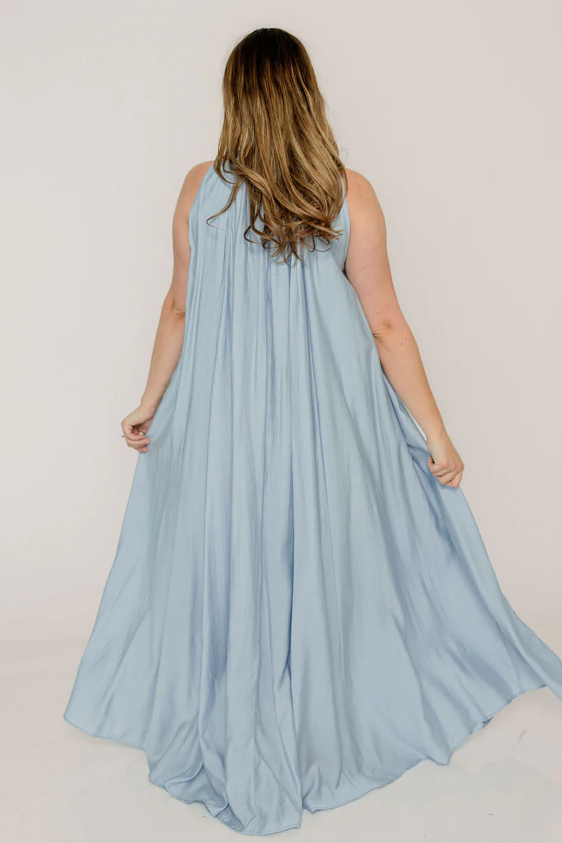 Becca Maxi Dress in Baby Blue - Bump Friendly - Image 12