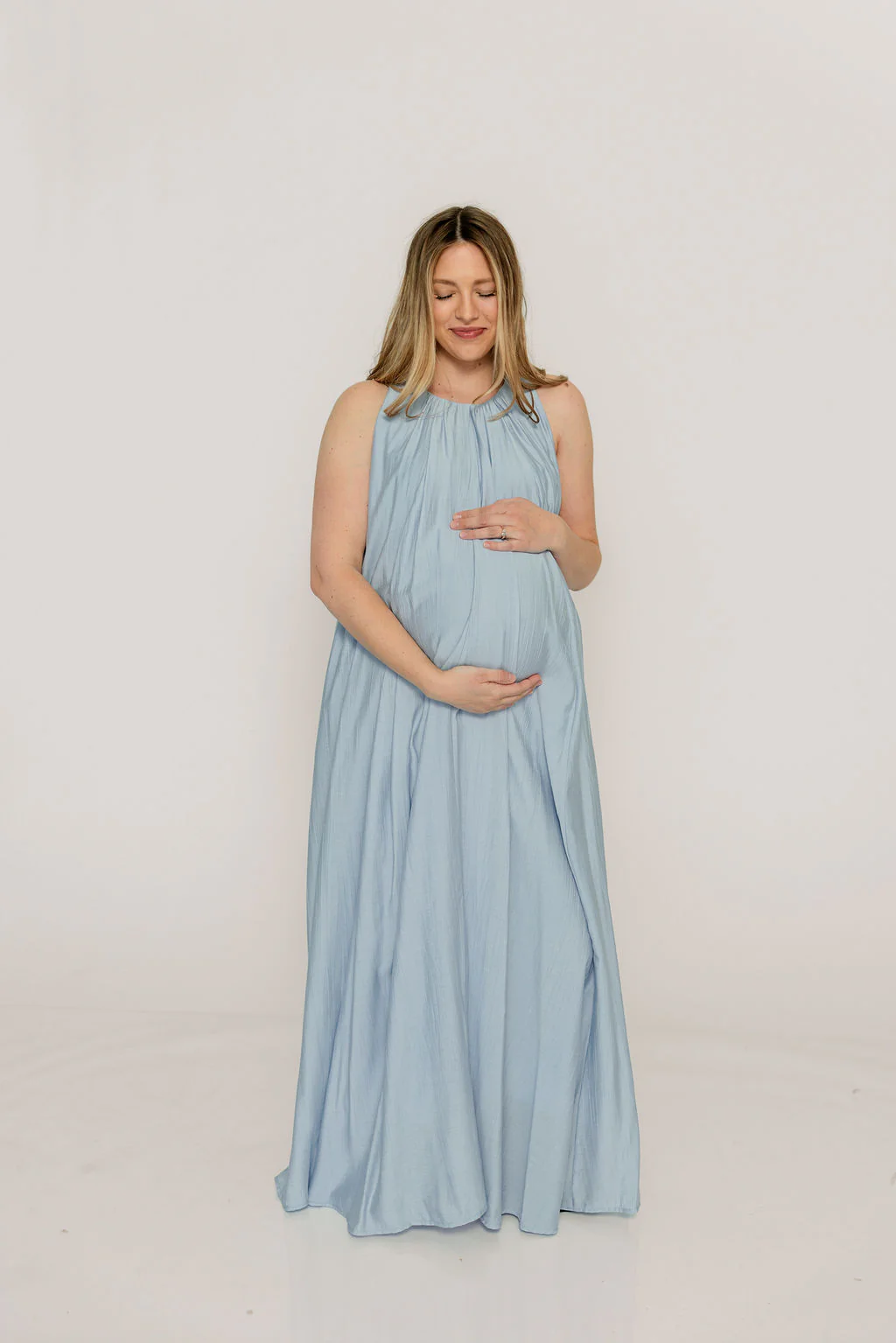 Becca Maxi Dress in Baby Blue - Bump Friendly - Image 13