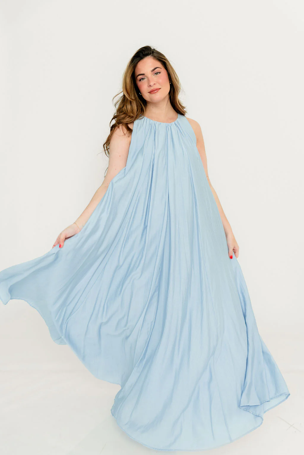 Becca Maxi Dress in Baby Blue - Bump Friendly - Image 14