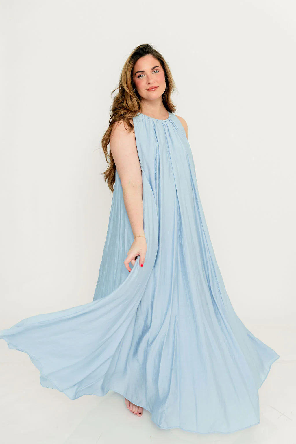 Becca Maxi Dress in Baby Blue - Bump Friendly - Image 15