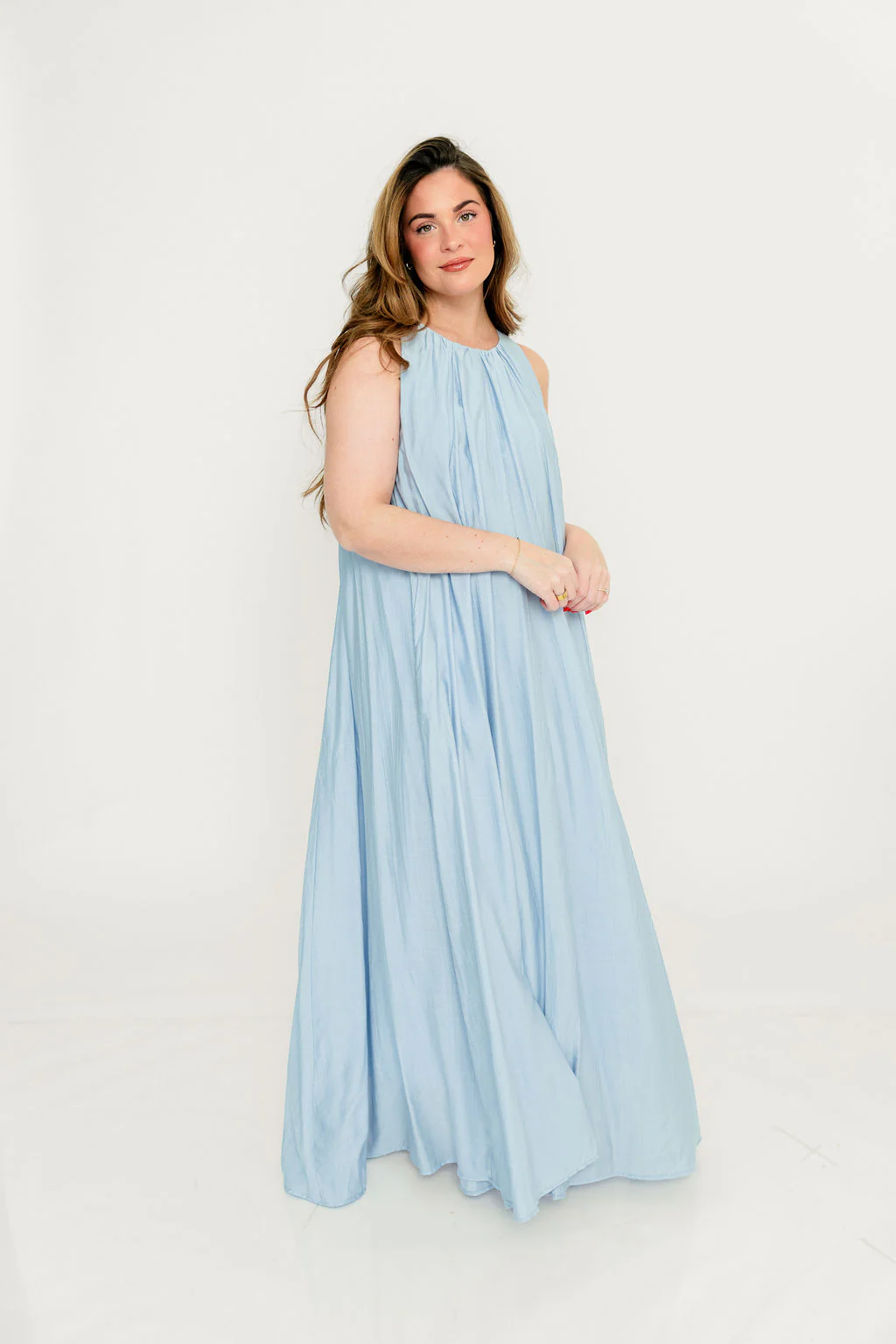 Becca Maxi Dress in Baby Blue - Bump Friendly - Image 16