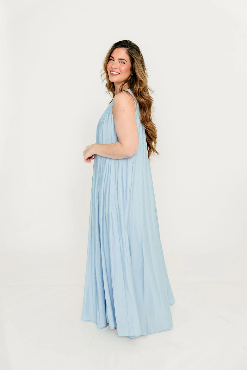 Becca Maxi Dress in Baby Blue - Bump Friendly - Image 17