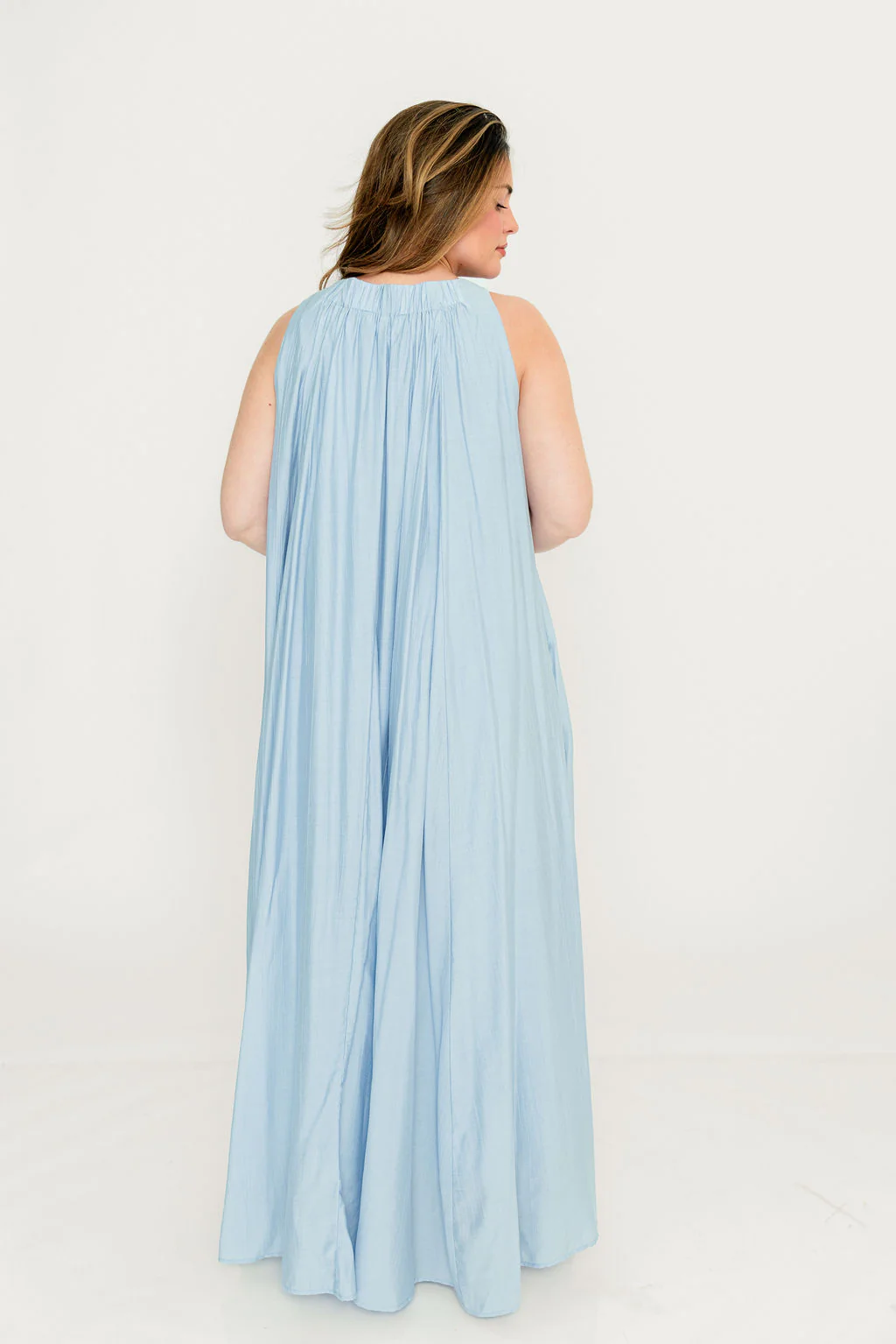 Becca Maxi Dress in Baby Blue - Bump Friendly - Image 18