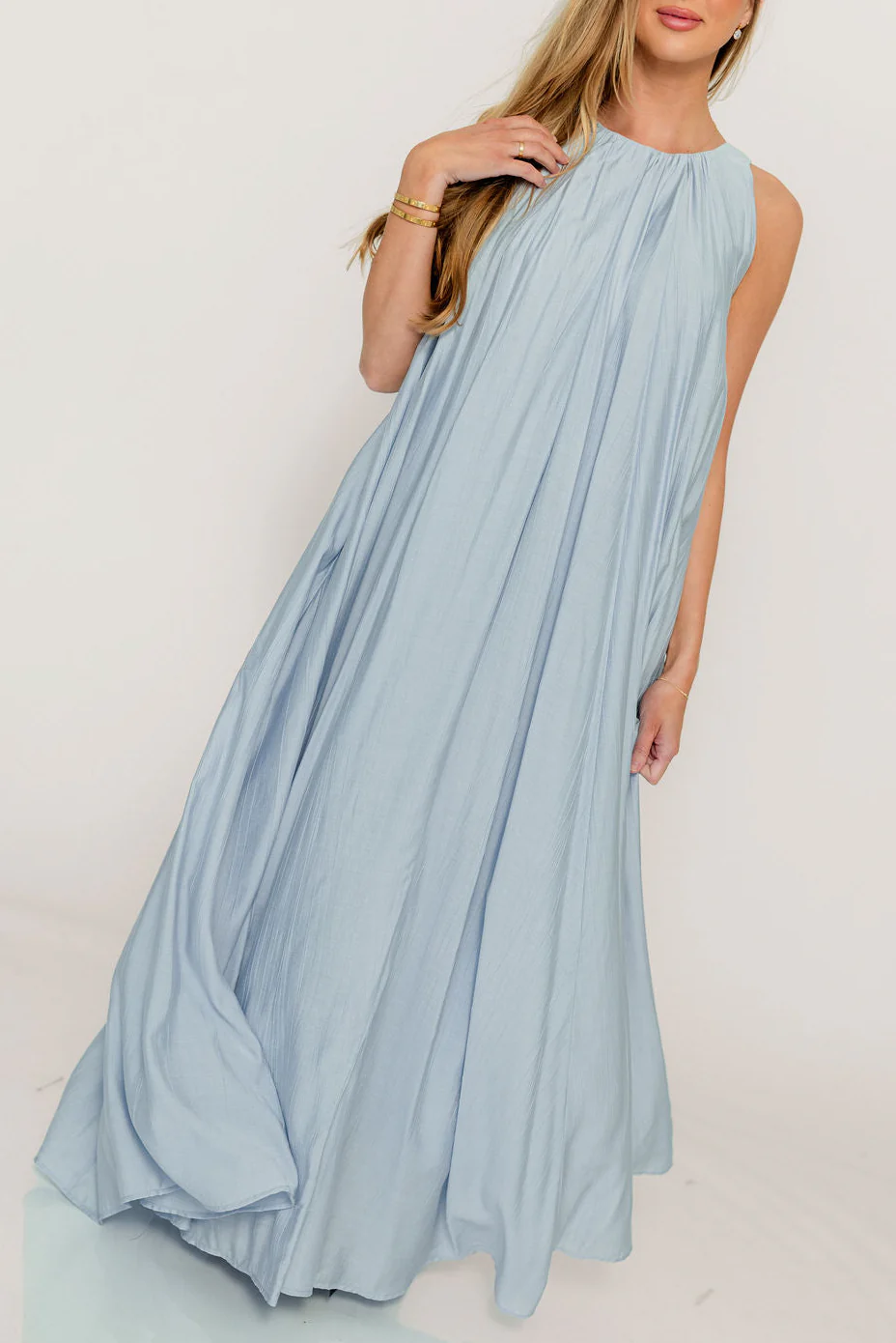Becca Maxi Dress in Baby Blue - Bump Friendly - Image 2