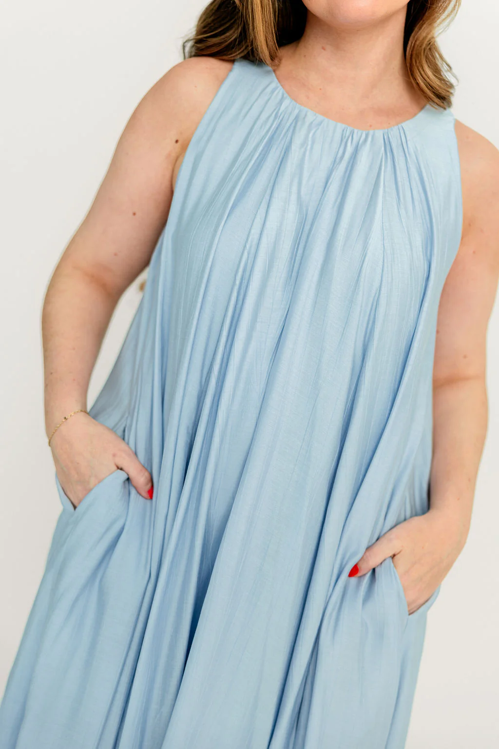 Becca Maxi Dress in Baby Blue - Bump Friendly - Image 20