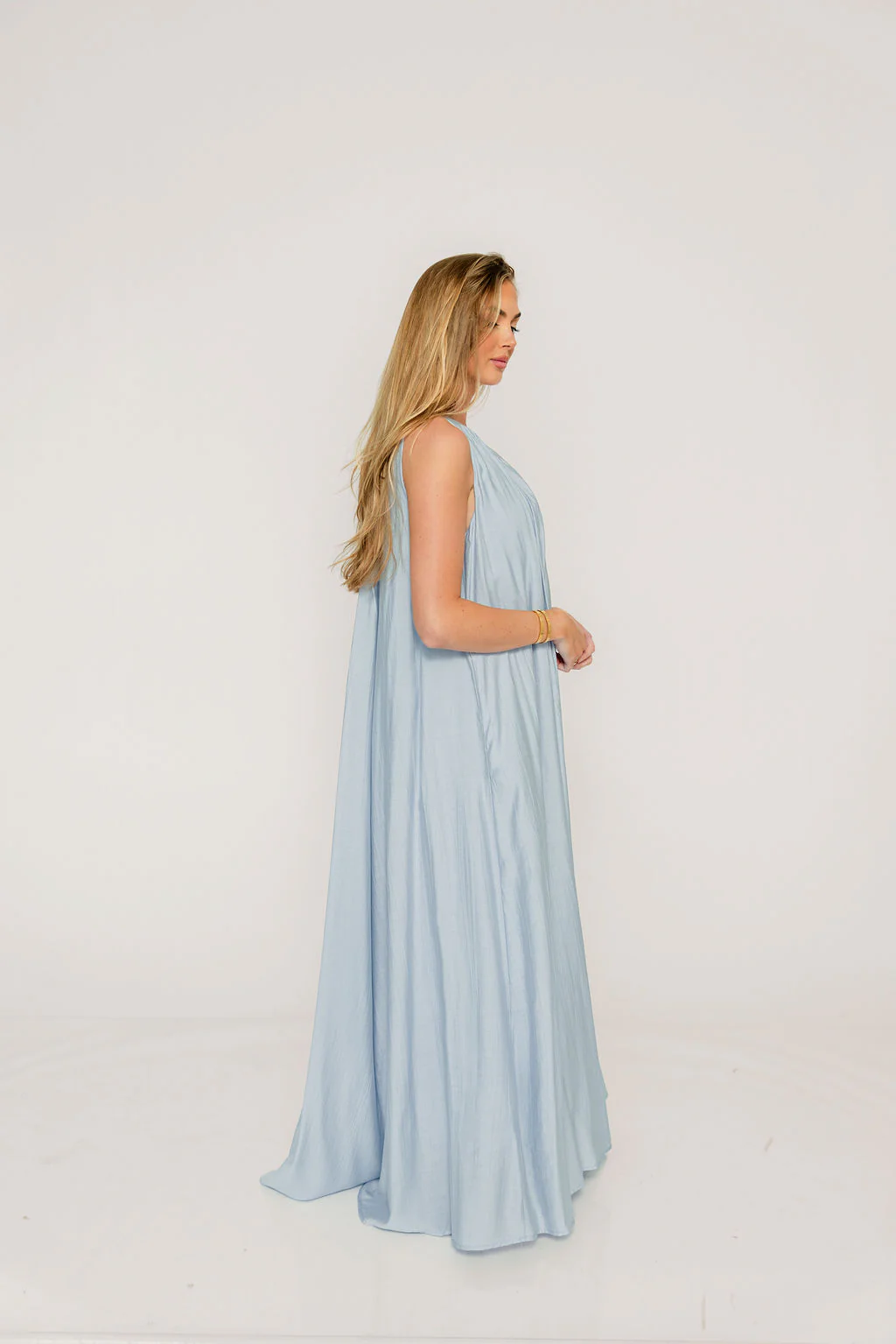 Becca Maxi Dress in Baby Blue - Bump Friendly - Image 5