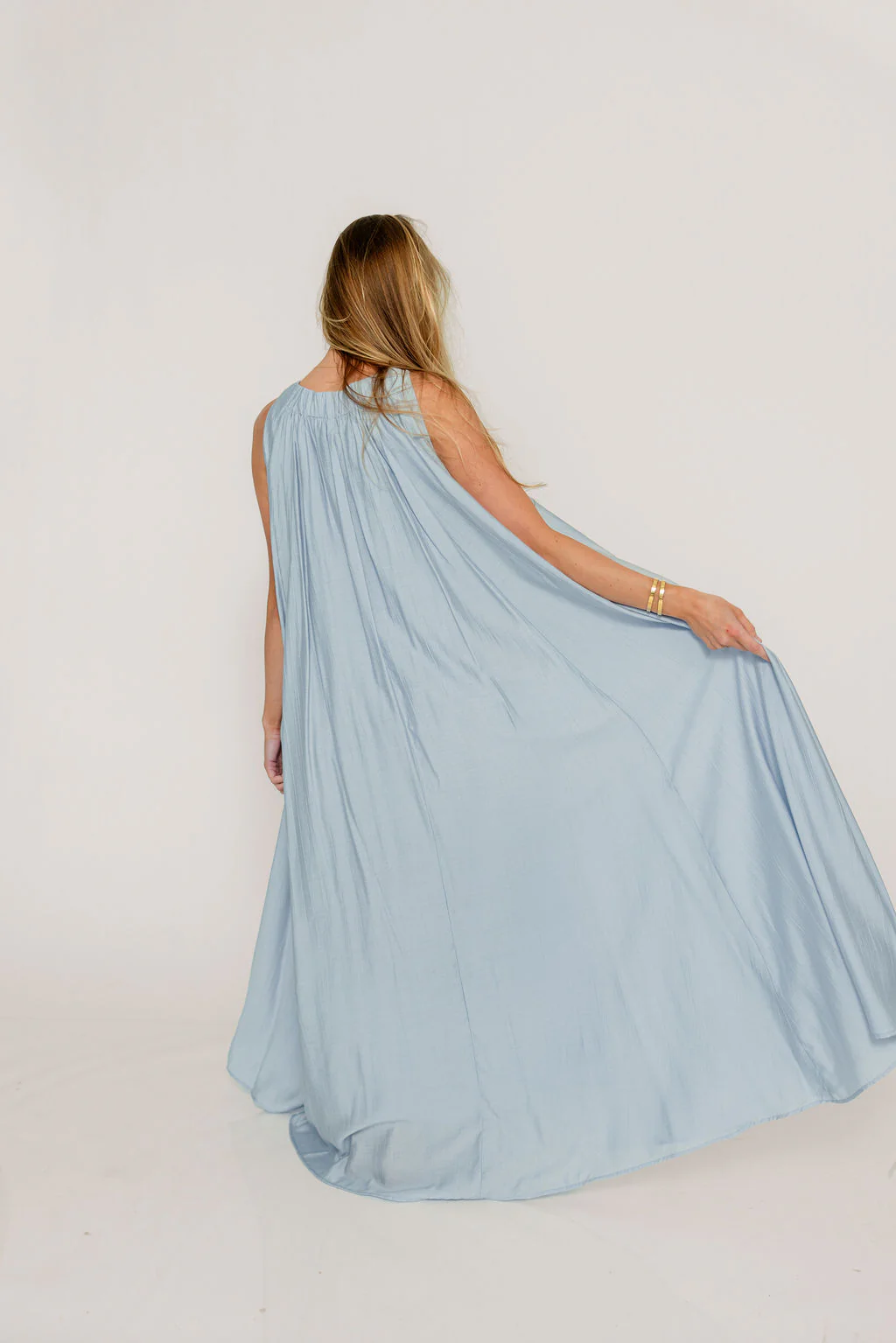Becca Maxi Dress in Baby Blue - Bump Friendly - Image 6