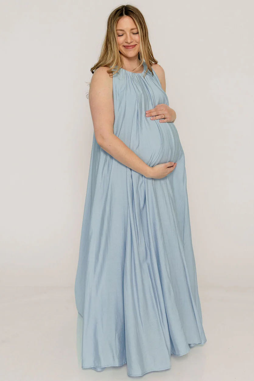Becca Maxi Dress in Baby Blue - Bump Friendly - Image 8