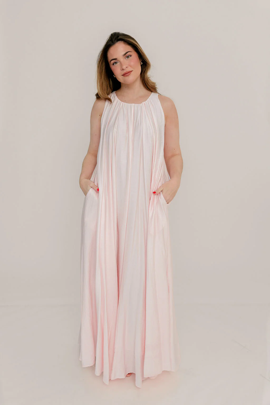 Becca Maxi Dress in Pale Pink - Bump Friendly - Image 10