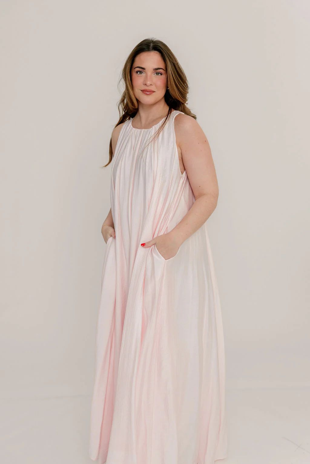 Becca Maxi Dress in Pale Pink - Bump Friendly - Image 11