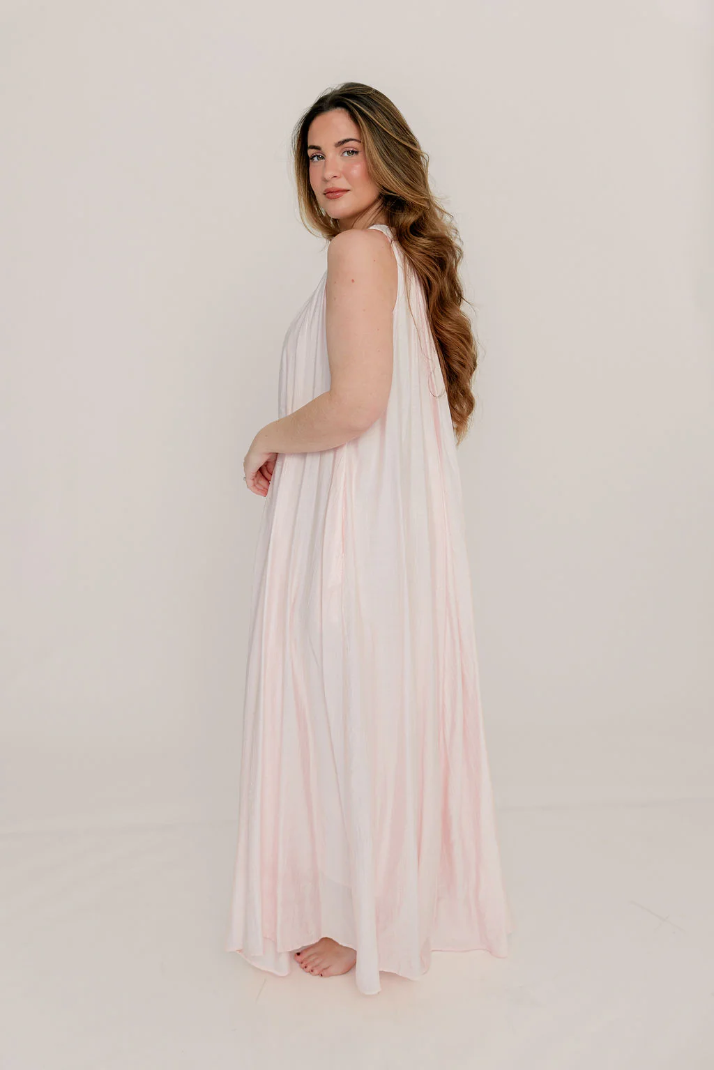Becca Maxi Dress in Pale Pink - Bump Friendly - Image 12