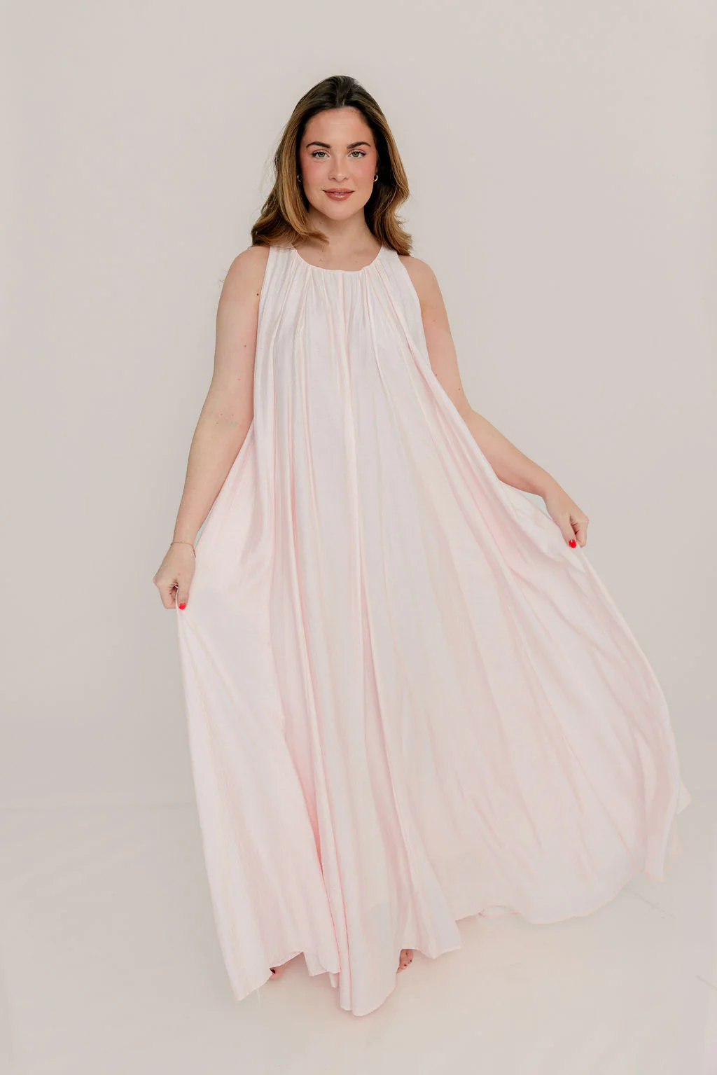 Becca Maxi Dress in Pale Pink - Bump Friendly - Image 13