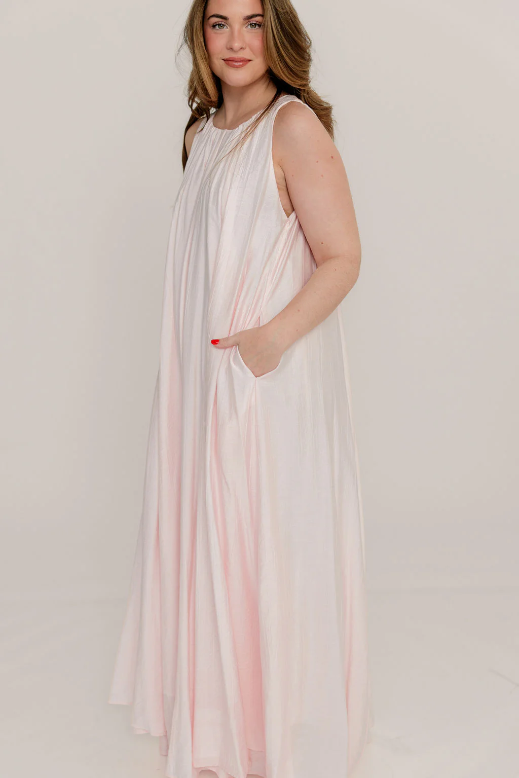 Becca Maxi Dress in Pale Pink - Bump Friendly - Image 14