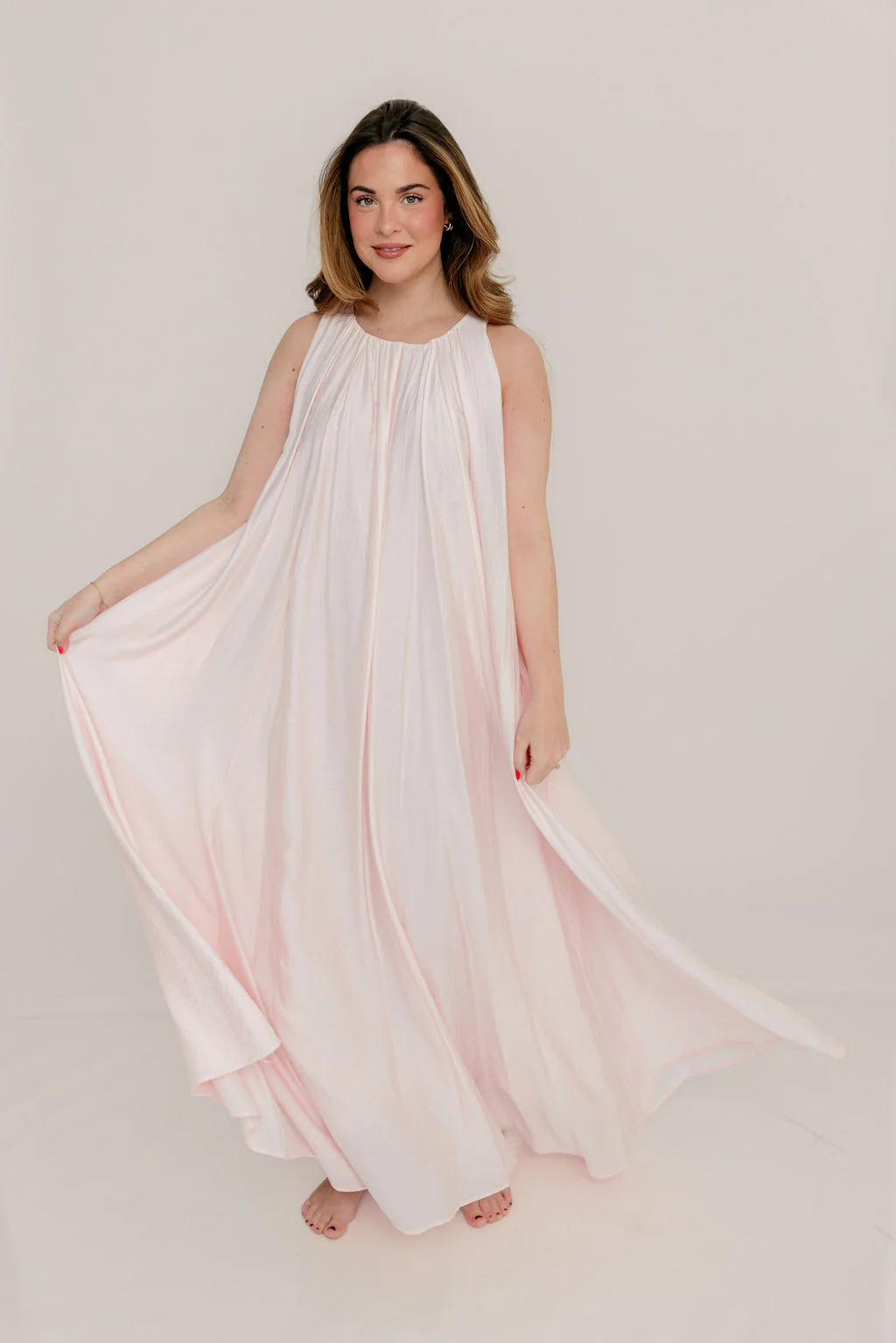 Becca Maxi Dress in Pale Pink - Bump Friendly - Image 15