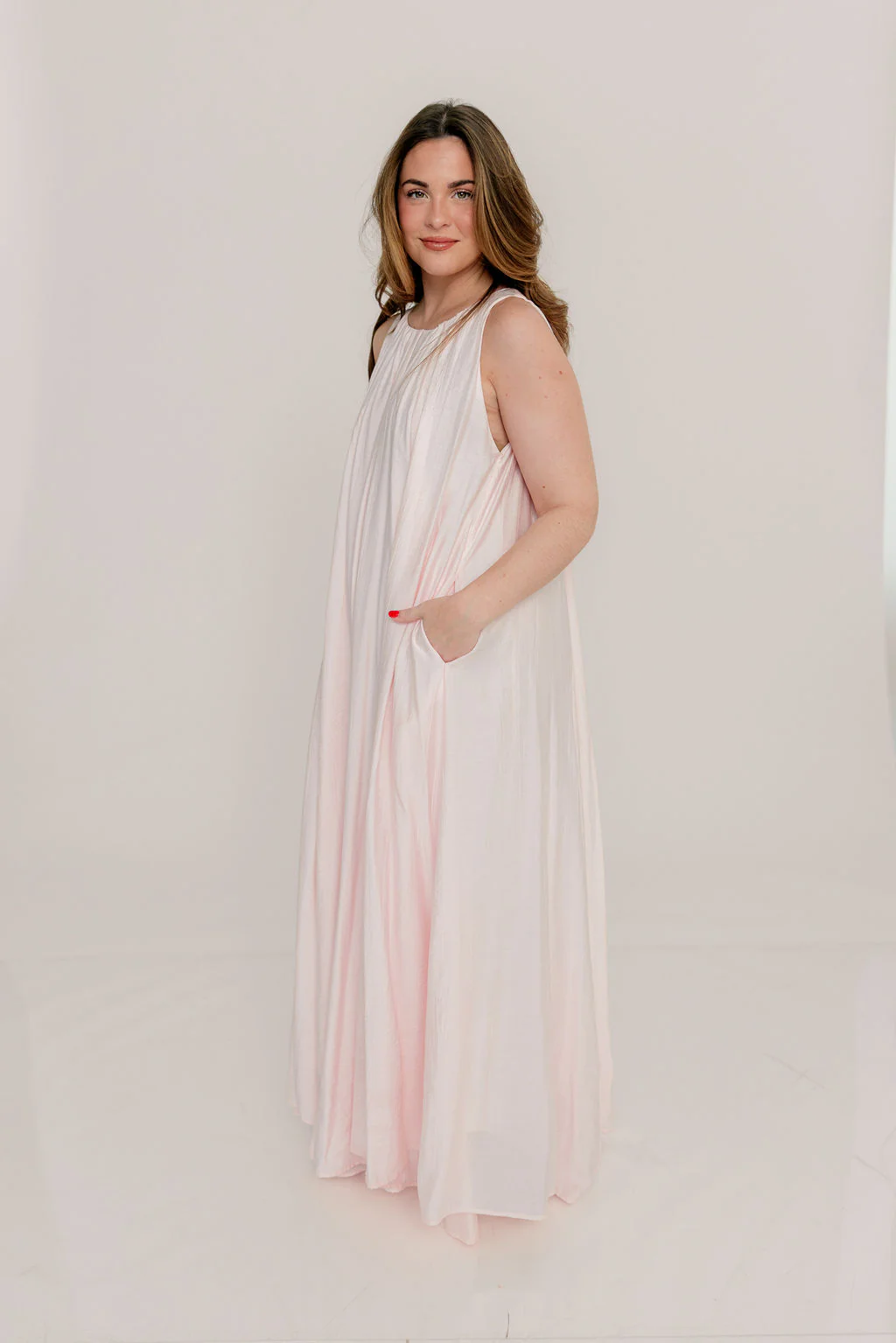 Becca Maxi Dress in Pale Pink - Bump Friendly - Image 16