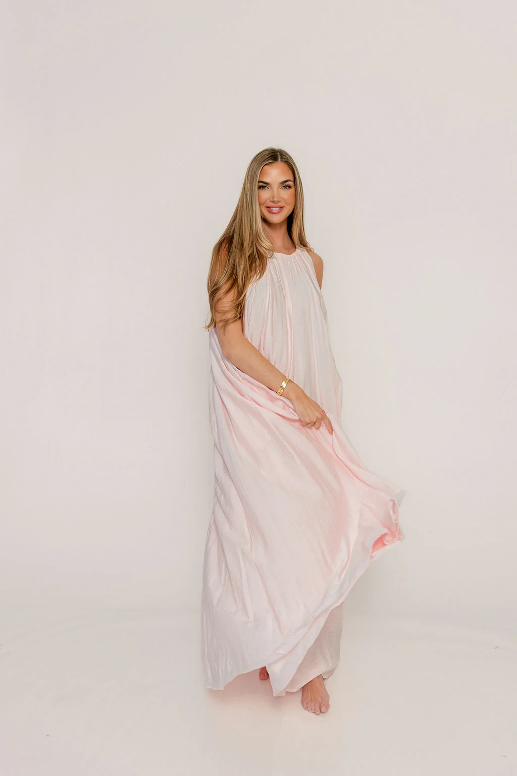 Becca Maxi Dress in Pale Pink - Bump Friendly - Image 5