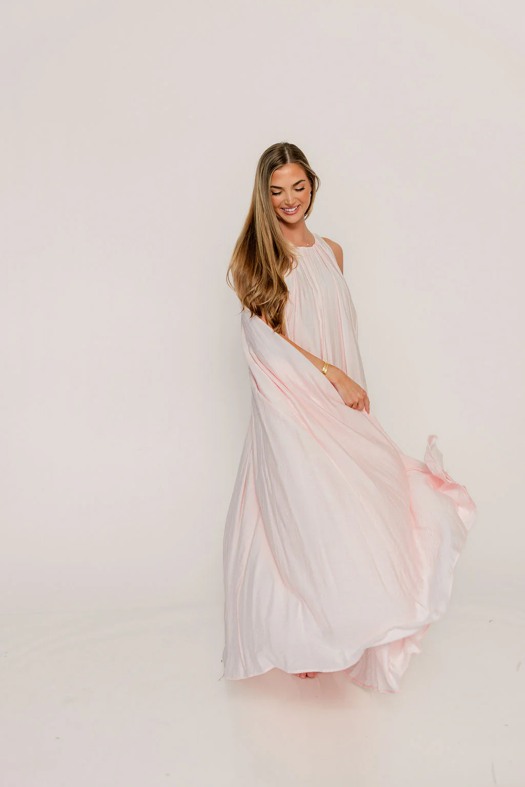Becca Maxi Dress in Pale Pink - Bump Friendly - Image 6