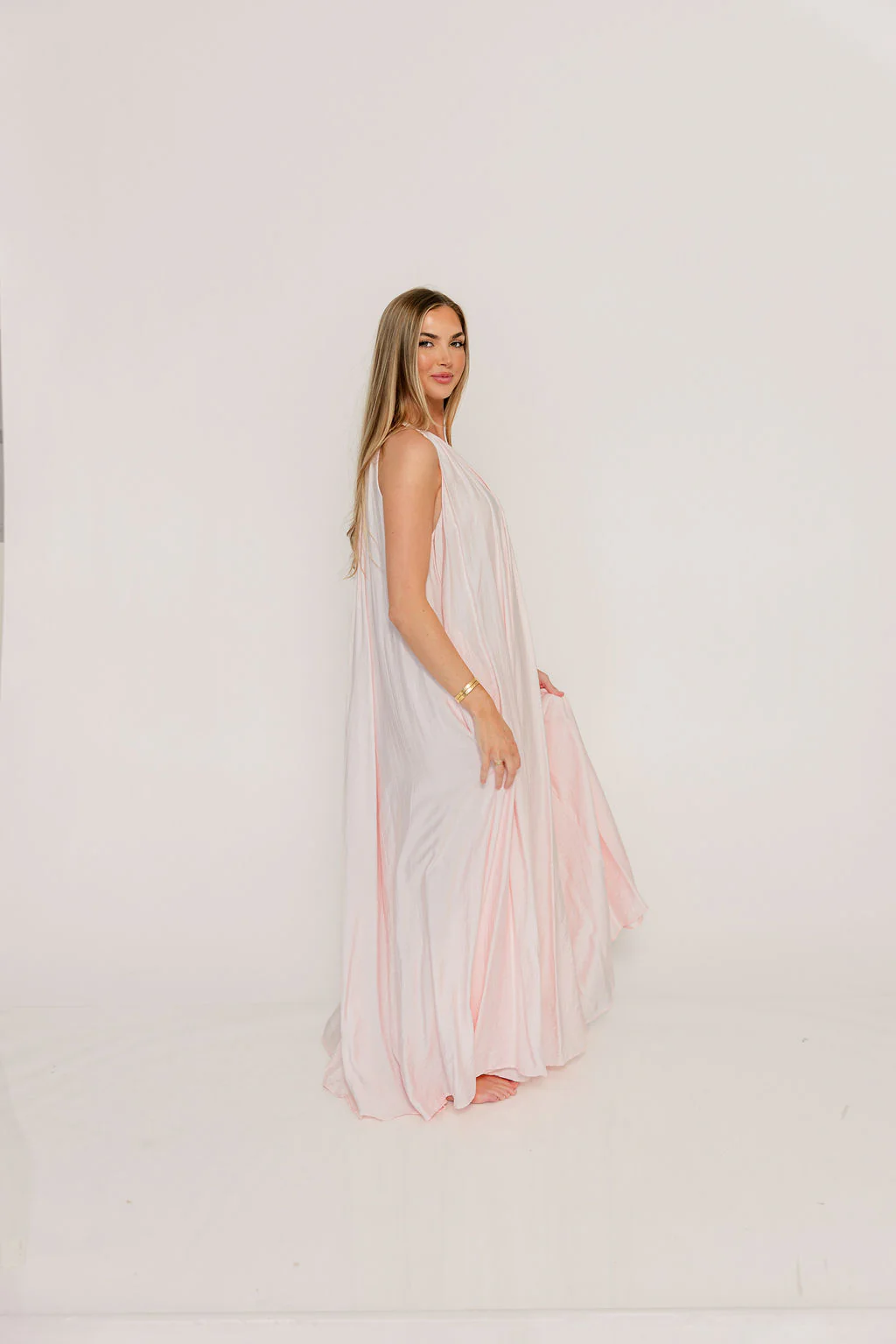 Becca Maxi Dress in Pale Pink - Bump Friendly - Image 8