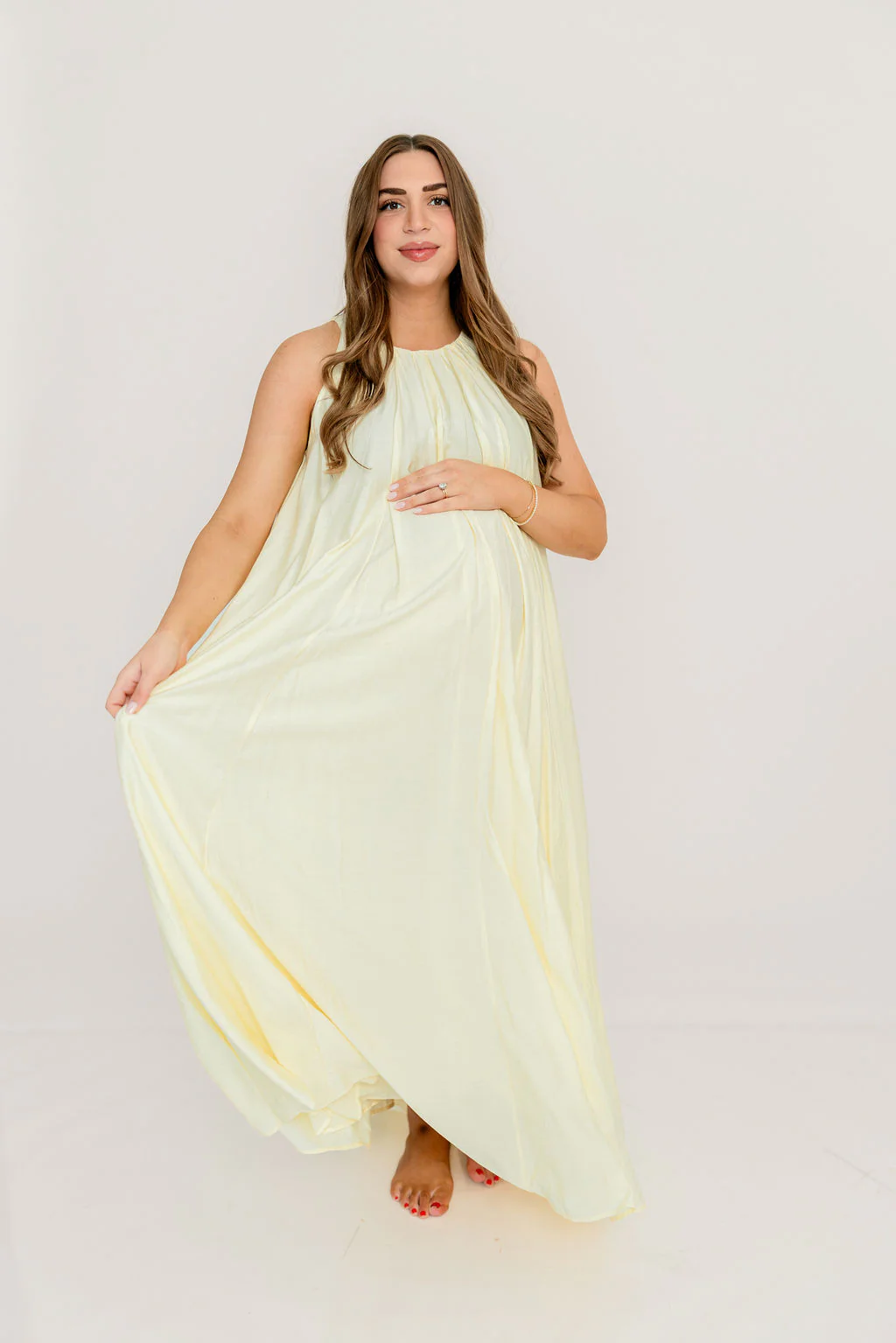 Becca Maxi Dress in Pale Yellow - Bump Friendly - Image 12