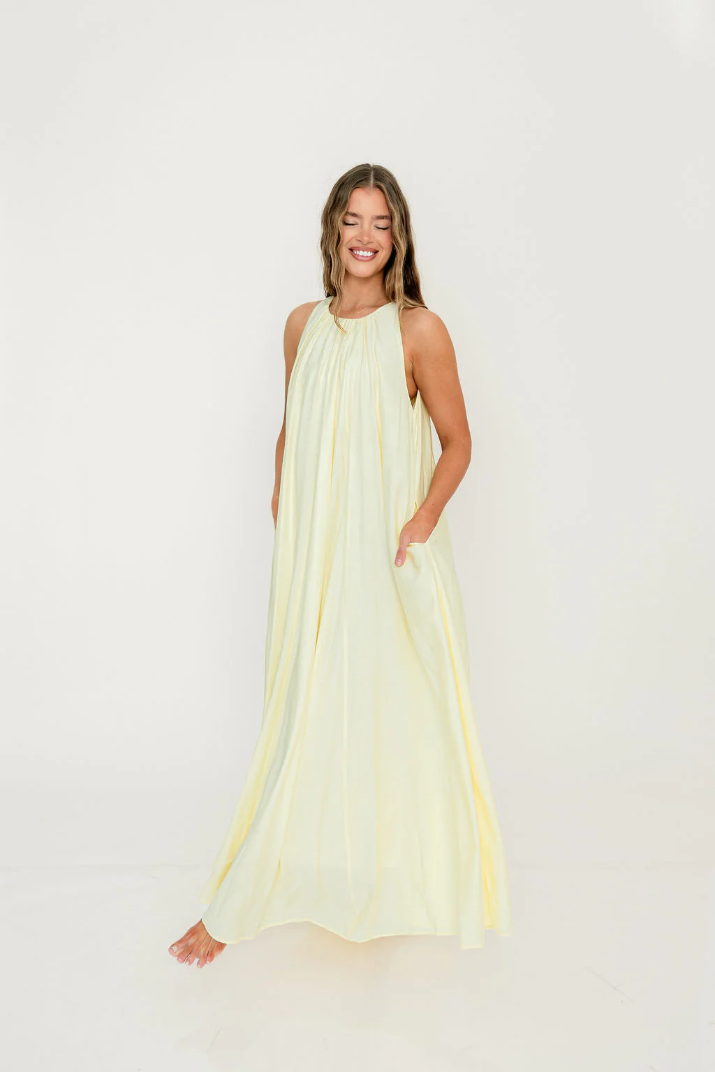 Becca Maxi Dress in Pale Yellow - Bump Friendly - Image 21